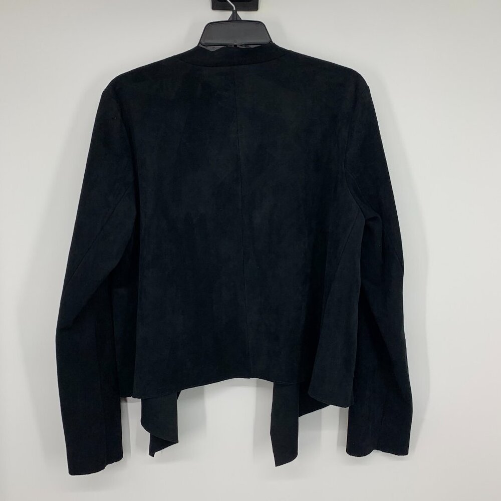 Velvet Graham Jacket Spencer Black Eden Faux Suede Drape Front - Picture 8 of 10